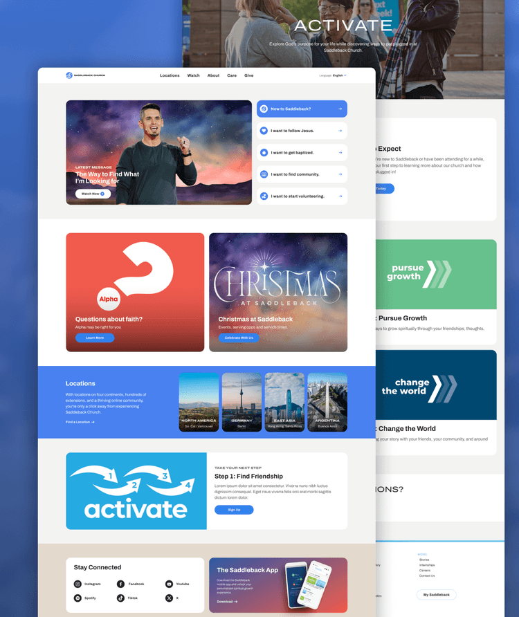 Saddleback Church website